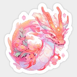 Pastel Creepy Cute Chinese Dragon Sticker